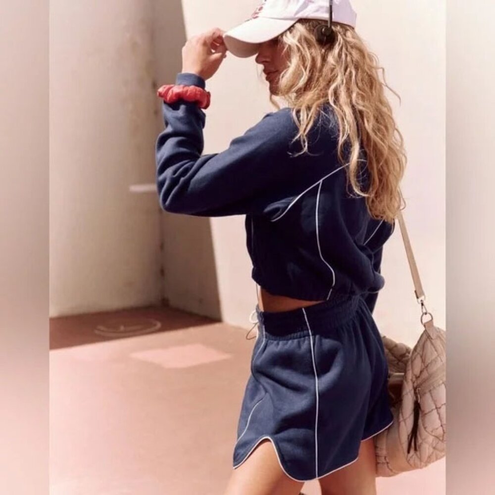 FP Free People Movement by Free People Navy Sweatshirt & Short Set NWT - Picture 3 of 16